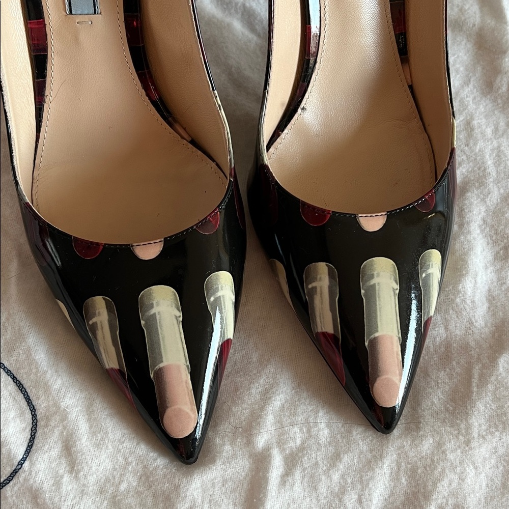 Prada Lipstick Patent Leather Heel Pumps RARE - Picture 5 of 10